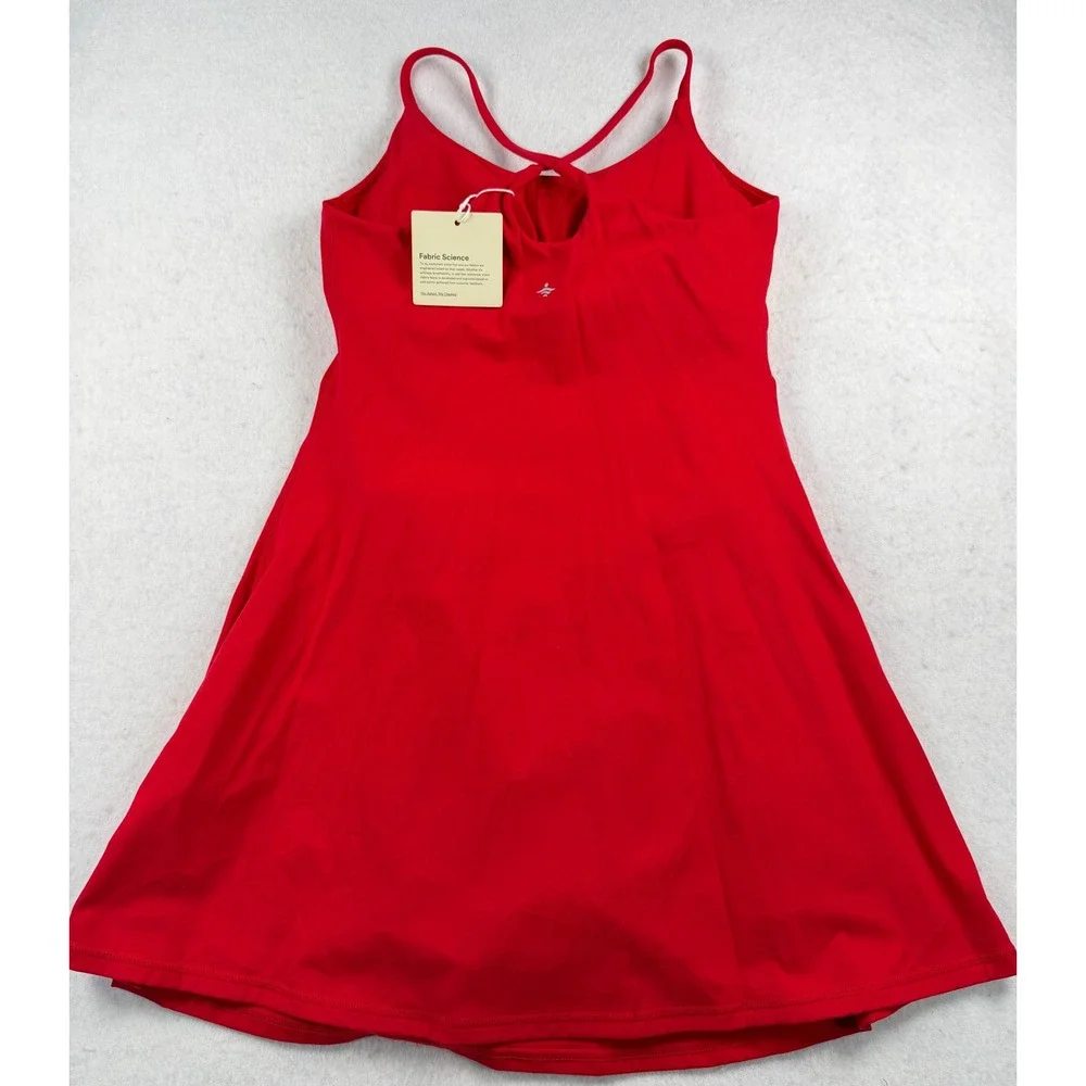 Halara SoftlyZero Plush Backless Active Dress Easy Peezy Red XS NWT